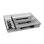 Thick Metal Wire Rectangle Cutlery Holder 4 Compartments - Black — view 9
