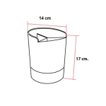 Plastic Straw + Cutlery Holder 3 Compartments with SS Base - Black — view 3