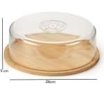 Wooden Bamboo Round Food Tray with Acrylic Lid — view 2