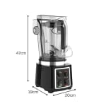 Electric 2L Soundproof Commercial Blender with Toughend Jar - Black — view 2