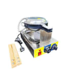 Electric Round Rotating Bubble Waffler Maker with Long Wooden Handle — view 7