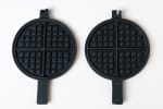 Spares for Gas Round Rotating Waffle Maker with Long Wooden Handle - Up + Down Plate — view 2