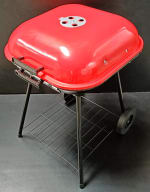 MS Red Top Square Barbeque Grill with Stand & Wheels (45x62cm) — view 7