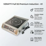 Veratti Full SS Premium Induction - K1 | 3500W | Square | Flat Base | Switch Model — view 5