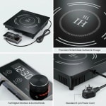Veratti Full Black Body Induction - 300(C06) | 2500W | Square | Flat Base | Removable Adapter & Touchscreen + Knob Model — view 5