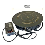 Veratti Full Black Body Induction - 288(C06) | 2500W | Round | Flat Base | Removable Adapter & Touchscreen + Knob Model — view 3
