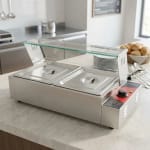 Electric Bain Marie with Glass - 2 Compartments (2 GN Pans of 1/2 100mm ~ 5.5L/Pan) — view 6