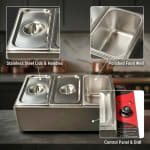 Electric Bain Marie without Glass - 3 Compartments (3 GN Pans of 1/3 150mm ~ 5.5L/Pan) — view 4