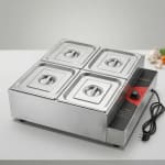 Electric Bain Marie without Glass - 4 Compartments (4 GN Pans of 1/2 150mm ~ 8.5L/Pan) — view 3