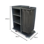 MS Black Housekeeping Trolley - Half Size with One Sided Plain Bag — view 2