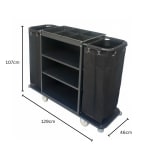 MS Black Housekeeping Trolley - Full Size with Two Sided Plain Bags — view 2