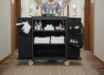 MS Black Housekeeping Trolley - Full Size with Two Sided Bags (1 Side Plain + 1 Side with Pockets) — view 3
