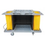 ABS Fibre Housekeeping Trolley - Full Size with Two Sided Yellow Bags — view 8