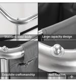 SS Quadrilateral Laundry Trolley with Linen Bag — view 4