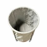 SS Round Laundry Trolley with Linen Bag — view 4