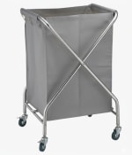 SS Square X-Shaped Laundry Trolley with Linen Bag — view 10