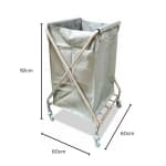 SS Square X-Shaped Laundry Trolley with Linen Bag — view 2