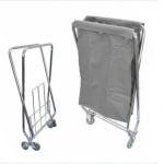SS Square X-Shaped Laundry Trolley with Linen Bag — view 5