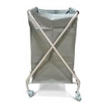 SS Square X-Shaped Laundry Trolley with Linen Bag — view 6