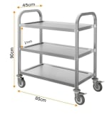 SS Rectangle 3 Layer Service Trolley — view 2