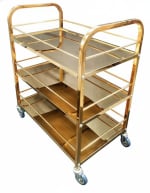 Golden Premium Rectangle 3 Layer Service Trolley — view 8