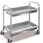 SS Rectangle 2 Layer Service Trolley with Extra Depth Trays — view 8