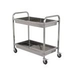 SS Rectangle 2 Layer Service Trolley with Extra Depth Trays — view 9