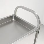 SS Rectangle 3 Layer Service Trolley with Extra Depth Trays — view 4