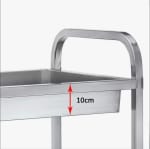 SS Rectangle 3 Layer Service Trolley with Extra Depth Trays — view 7