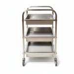 SS Rectangle 3 Layer Service Trolley with Extra Depth Trays — view 8