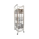 SS Baking Tray Trolley with 15 Slots & Lockable Wheels — view 7
