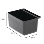 Spares for ABS Plastic Black 3 Layer Service Trolley - Black Plastic Lockable Bin Small — view 2