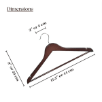 Natural Wooden Premium Walnut Brown Hanger — view 2