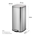 Full SS Dustbin with Pedal & Soft Closing - 30L — view 2