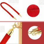 Spare for Queue Manager - Red Velvet Rope with Golden Chrome Plated Hooks (Length: ~5 Feet) — view 5