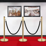 Spare for Queue Manager - Black Velvet Rope with Golden Chrome Plated Hooks (Length: ~5 Feet) — view 3
