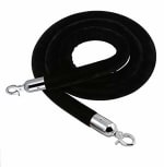 Spare for Queue Manager - Black Velvet Rope with Golden Chrome Plated Hooks (Length: ~5 Feet) — view 5