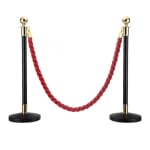 Spare for Queue Manager - Premium Red Twisted Rope with Golden Chrome Plated Hooks (Length: ~5 Feet) — view 3