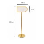 Golden Arrow Shaped Direction Board with Round Pole — view 2