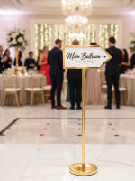 Golden Arrow Shaped Direction Board with Round Pole — view 3
