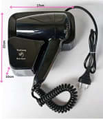 Electric Wall Mountable Hair Dryer 1300W - Black — view 2