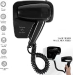 Electric Wall Mountable Hair Dryer 1300W - Black — view 4