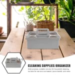 Plastic Caddy Tool Basket with 4 Round Inner Slots - Grey — view 6