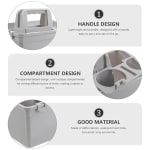 Plastic Caddy Tool Basket with 4 Round Inner Slots - Grey — view 7