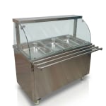 Premium 4000W Electric HOT Bain Marie Ready Counters with LED Light - Acrylic Sliding Door | Hot Inner Cabinets | 4 Wheels (2 With & 2 Without Brakes) | Wooden Packing for Glass | (GN Pans of 1/1 150mm) — view 1