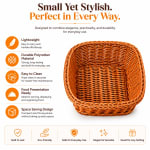 Lite Square Shaped Polyrattan Basket - Walnut Brown — view 3