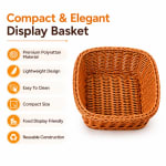 Lite Square Shaped Polyrattan Basket - Walnut Brown — view 1