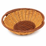 Heavy Round Shaped Polyrattan Basket with Handles & Metal Wire - 20x8cm — view 8