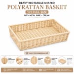Heavy Rectangle Shaped Polyrattan Basket (1/1 Full Size) & Metal Wire - 53x32x8cm — view 1