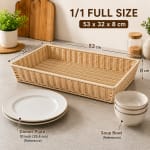 Heavy Rectangle Shaped Polyrattan Basket (1/1 Full Size) & Metal Wire - 53x32x8cm — view 5